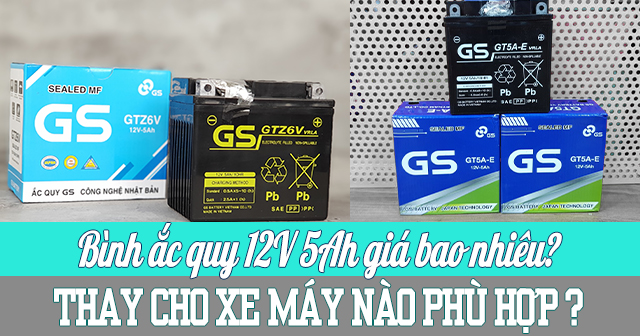 Bình ắc quy 12V 5Ah giá bao nhiêu? Thay cho xe máy nào phù hợp?