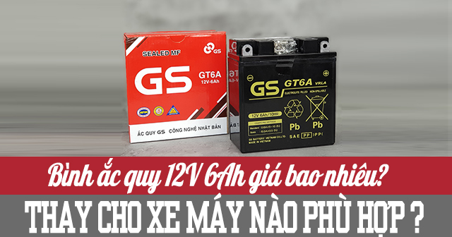 Bình ắc quy 12V 6Ah giá bao nhiêu? Thay cho xe máy nào phù hợp?