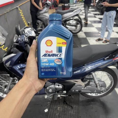 Nhớt Shell Advance 4T AX7 10W40 Synthetic Based 0.8L