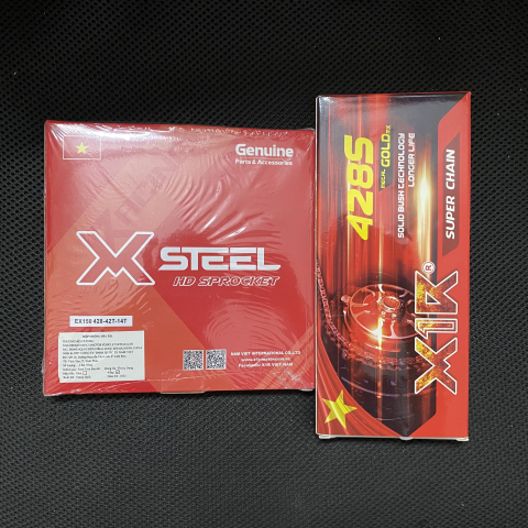 Bộ nhông sên dĩa X1R cho Exciter 150 (122L, Vàng)
