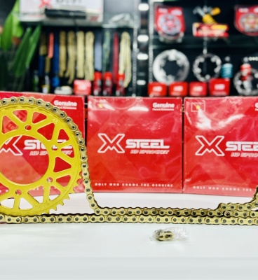 Bộ nhông sên dĩa X1R cho Exciter 150 (122L, Vàng)