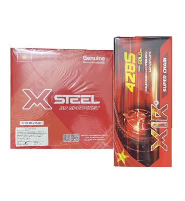 Bộ nhông sên dĩa X1R cho Exciter 150 (122L, Đen)