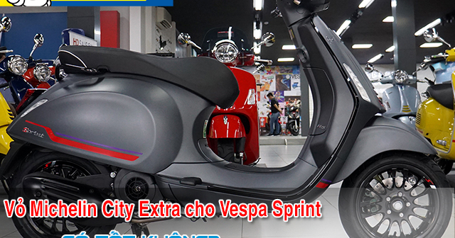 Vespa Sprint thay lốp Michelin City Extra có bám đường tốt không? 