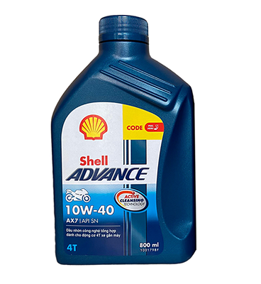 Nhớt Shell Advance 4T AX7 10W40 Synthetic Based 0.8L