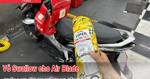 Xe AirBlade thay vỏ Swallow S-222 có bám đường tốt không? 