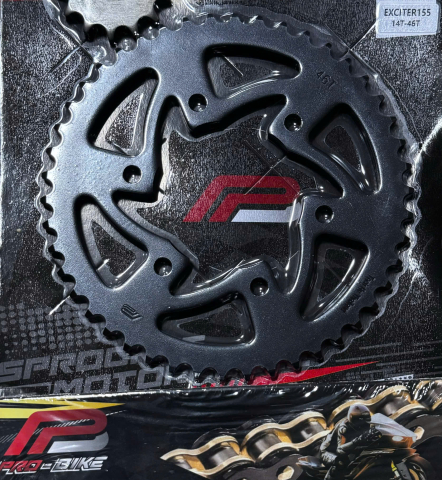 Bộ nhông sên dĩa Pro-Bike tán đúc vàng đen cho Exciter 155 (46T) 428HS