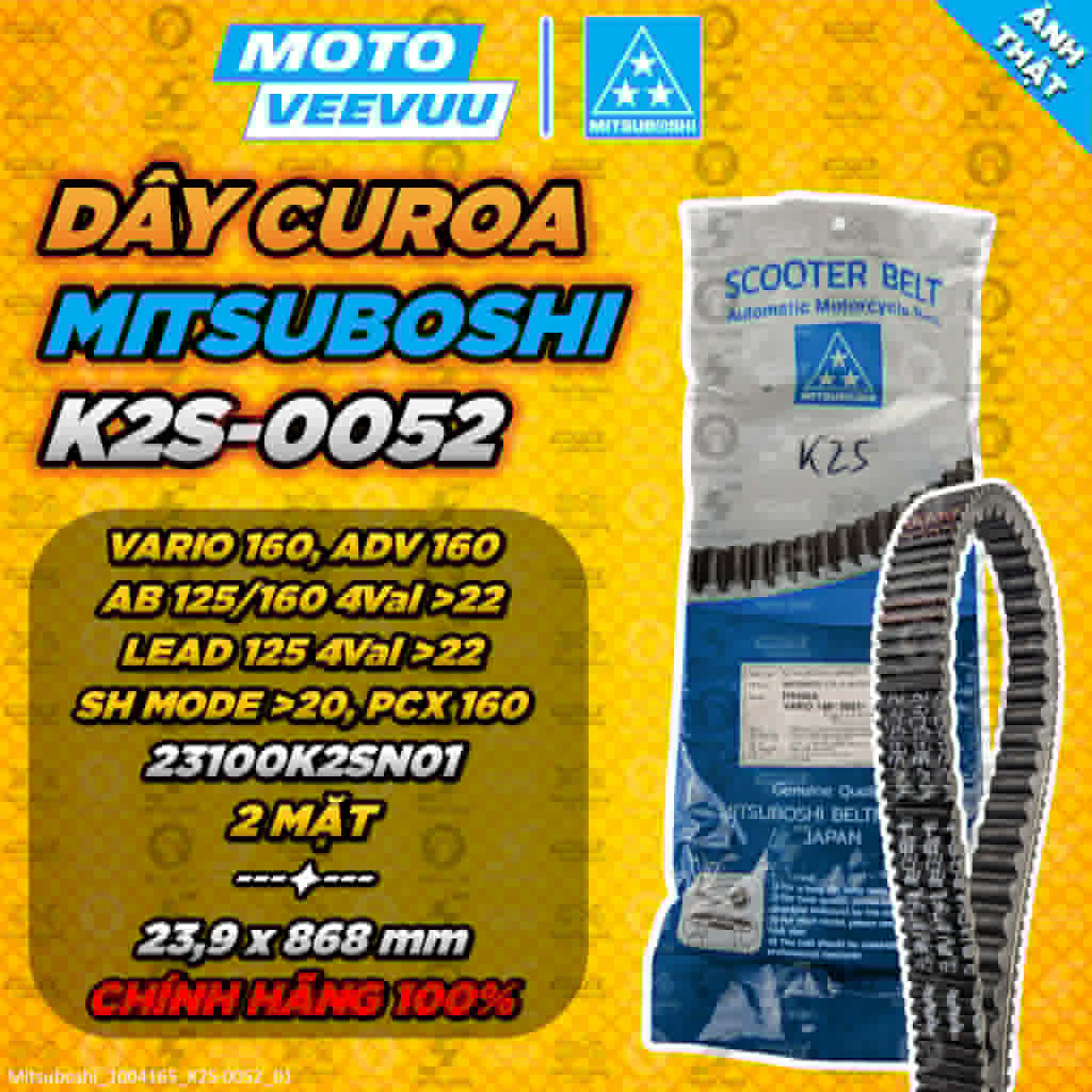 Dây curoa Mitsuboshi cho Vario 160, PCX 160 (MVSB0052)