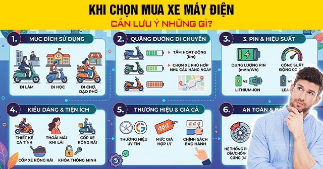 Khi chọn mua xe máy điện cần lưu ý những gì?