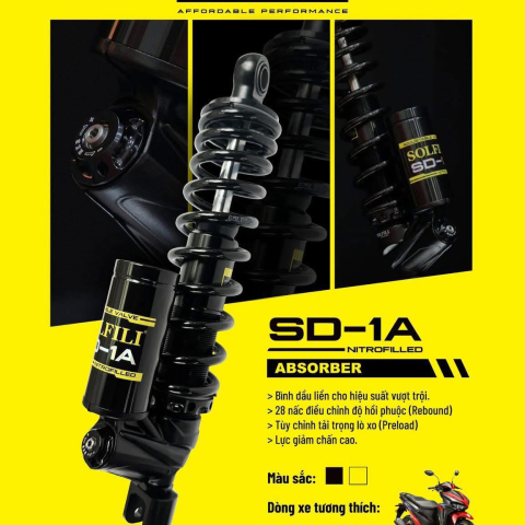 Phuộc Solfili SD-1A cho Vario 125/150 chính hãng 1 tăng chỉnh