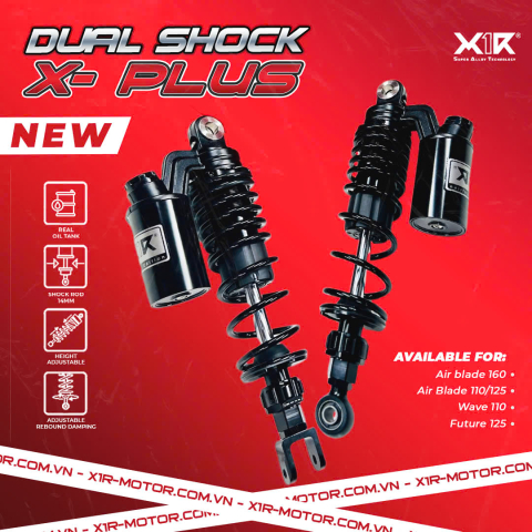 Phuộc X1R X Plus ty vàng bình dầu cho Air Blade 2val chính hãng