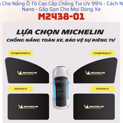 Bộ che nắng xe Ô tô Michelin M2438-01(set 4 cái)